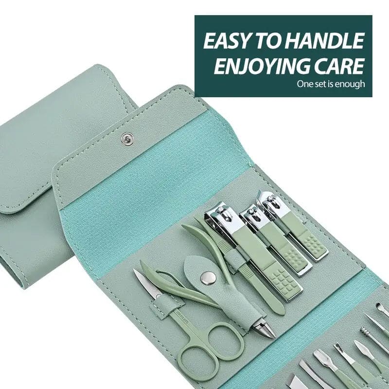 Set Of 16 Nail Clipper, Stainless Steel Manicure Kit With Folding Bag, Professional Pedicure Beauty Tools Set, Cuticle Trimmer Manicure Scissors Nail Care Ingrown Toenail Removal Clippers, Foot Care Tool Nail Clippers Kit Set Of 16 Nail Clipper, Stainless Steel Manicure Kit With Folding Bag, Professional Pedicure Beauty Tools Set, Cuticle Trimmer Manicure Scissors Nail Care Ingrown Toenail Removal Clippers, Foot Care Tool Nail Clippers Kit